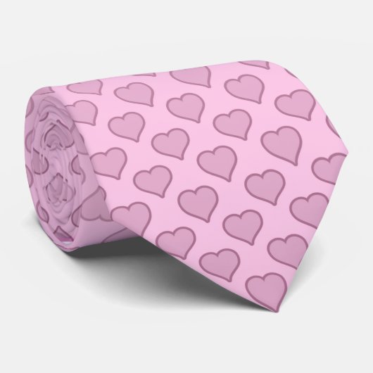 Milo Dale Pink op roze harten Mannen Necktie Stropdas (Opgerold)