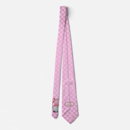 Milo Dale Pink over roze harten Gnome Mannen Neckt Stropdas (Achterkant)