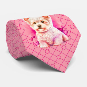 Milo Dale Pink over roze papaverliefde nektie Stropdas