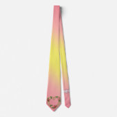 Milo Dale Pink & Yellow Flower Heart Mannen Neckti Stropdas (Voorkant)