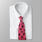 Milo Dale Red en Black Leppard Pink Necktie Stropdas (Gebonden)