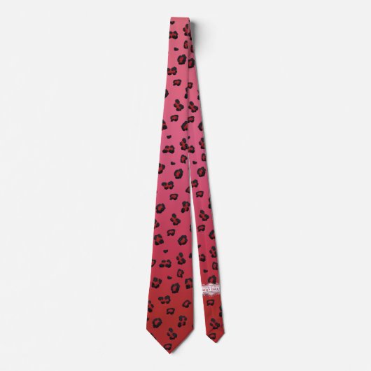 Milo Dale Red en Black Leppard Pink Necktie Stropdas (Voorkant)