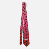 Milo Dale Red en Black Leppard Pink Necktie Stropdas (Achterkant)