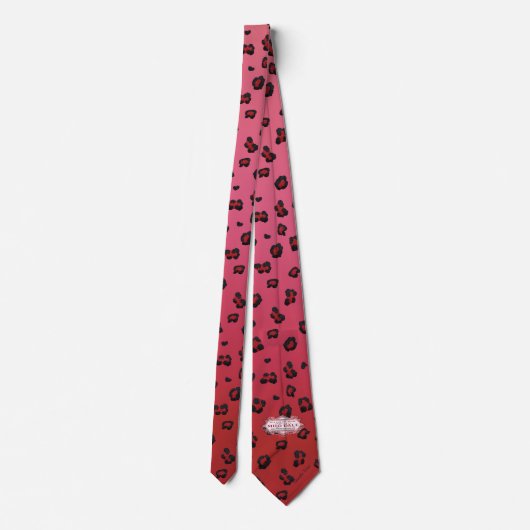 Milo Dale Red en Black Leppard Pink Necktie Stropdas (Achterkant)