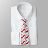 Milo Dale Red en White Mannen Necktie Stropdas (Gebonden)
