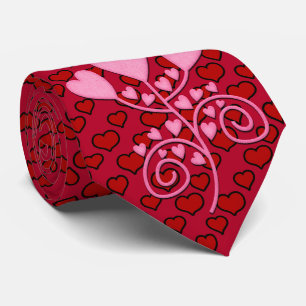 Milo Dale Red over roodharten Roze Mannen Necktie Stropdas