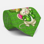 Milo Dale St. Patrick's Day Green Mouse Man Stropd Stropdas (Opgerold)