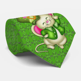 Milo Dale St. Patrick's Day Green Mouse Man Stropd Stropdas