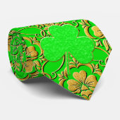 Milo Dale St Patrick's Shamrock Green Mannen Strop Stropdas (Opgerold)