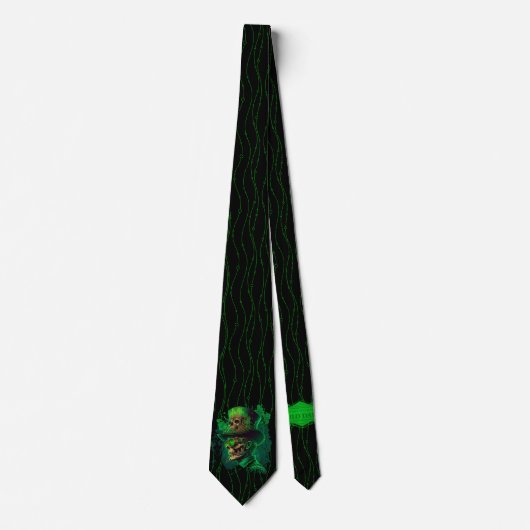 Milo Dale St Patrick's Skeleton Green Mannen Strop Stropdas (Voorkant)