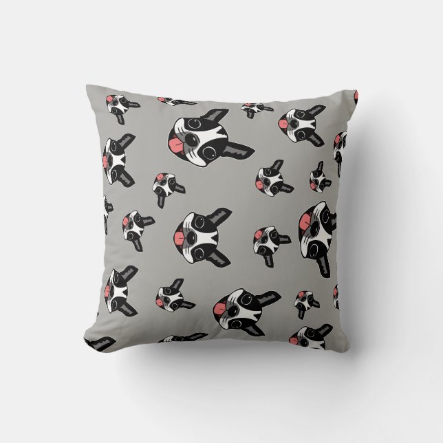 Milo de Boston Terrier Kussen (Voorkant)