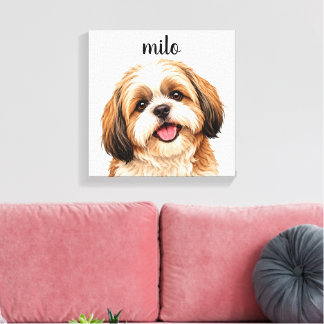 Milo de Shih Tzu – Elegante op maat gemaakte huisd Canvas Afdruk