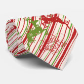 Milo Kerstmis Collectie Rood en Groene rendieren Stropdas (Opgerold)