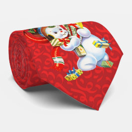 Milo Kerstmis Collectie Snowman Red Stropdas