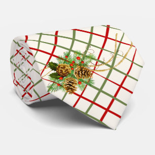 Milo Kerstmis Hulst En Pijnappels Stropdas