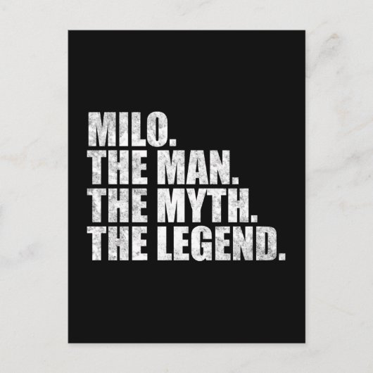 Milo naam, Milo De Man De Mythe De Legende Briefkaart (Voorkant)