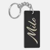 Milo Name whitegold Schlüsselanhänger Anhänger Sleutelhanger (Voorkant Links)