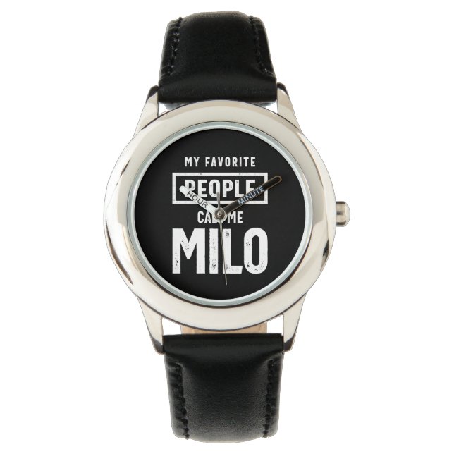 Milo Persoonlijke naam Birthday Gift Horloge (Voorkant)