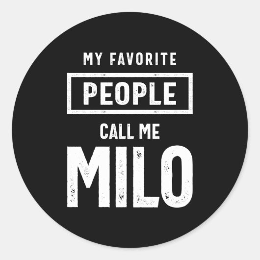 Milo Persoonlijke naam Birthday Gift Ronde Sticker (Voorkant)