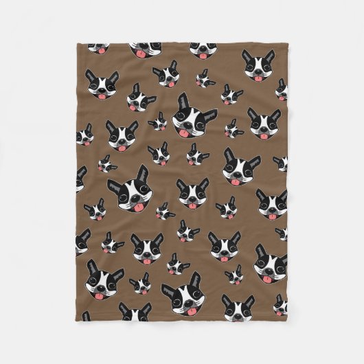 Milo The Boston Terrier Fleece Deken (Voorkant)