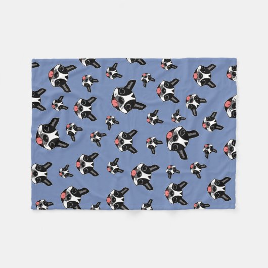 Milo The Boston Terrier Fleece Deken (Voorkant (Horizontaal))