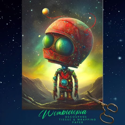 Milo the Cosmic Spaceman Explorer Decoupage Tissuepapier