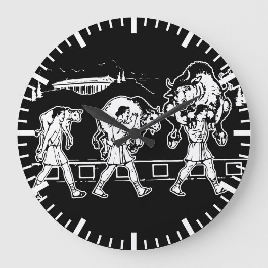 Milo van Croton en de stier - Gym Motivatie Grote Klok (Voorkant)
