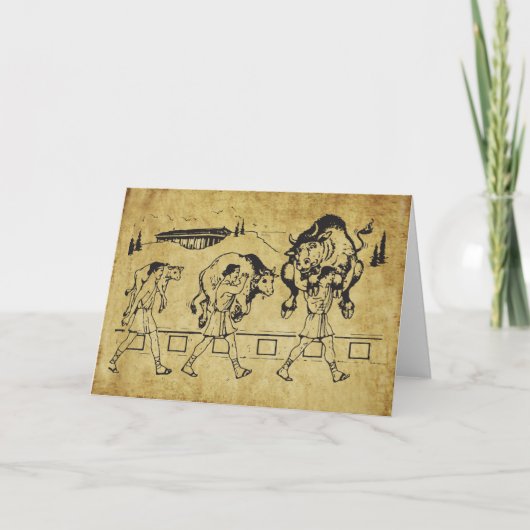 Milo van Croton en de stier - Gym Motivatie Kaart (Voorkant)