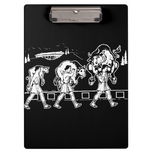 Milo van Croton en de stier - Gym Motivatie Klembord (Voorkant)