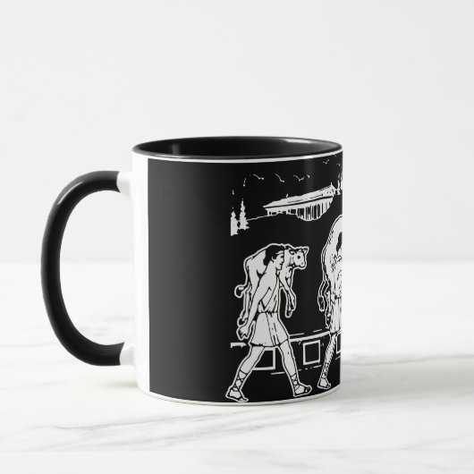 Milo van Croton en de stier - Gym Motivatie Mok (Links)