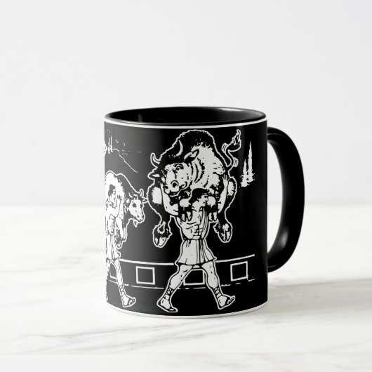 Milo van Croton en de stier - Gym Motivatie Mok (Voorkant rechts)