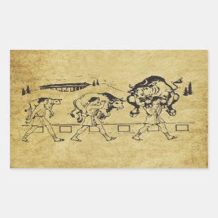 Milo van Croton en de stier - Gym Motivatie Rechthoekige Sticker