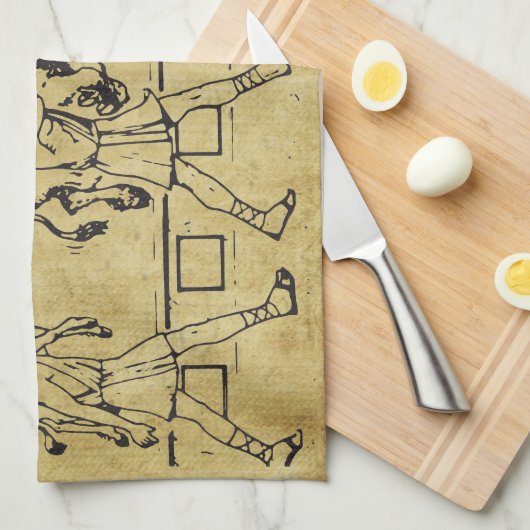 Milo van Croton en de stier - Gym Motivatie Theedoek (Quarter Fold)