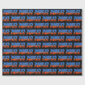 Milo Vorname Name Graffiti blue orange Cadeaupapier (Vlak)