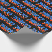 Milo Vorname Name Graffiti blue orange Cadeaupapier (Hoek)
