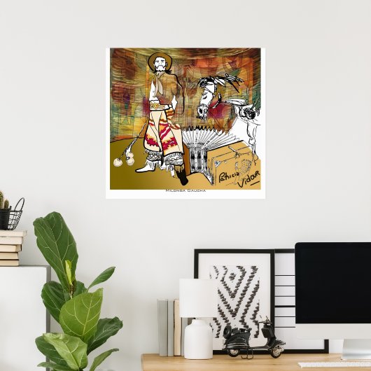 Milonga Gaucha Tango Poster (Thuiskantoor)