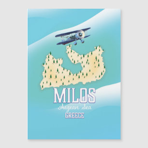 Milos, de Grieks-eilandkaart-reisposterkunst.