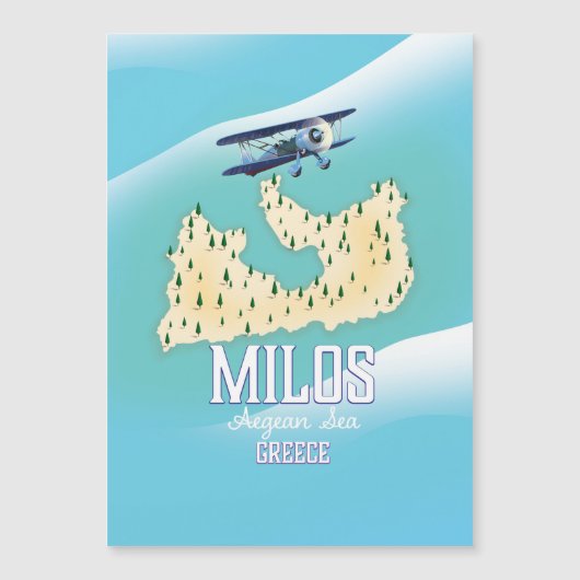 Milos, de Grieks-eilandkaart-reisposterkunst. (Voorkant)