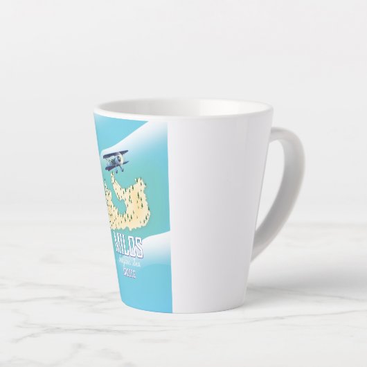 Milos, de Grieks-eilandkaart-reisposterkunst. Latte Mok (Rechterhoek)