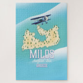 Milos, de Grieks-eilandkaart-reisposterkunst. Legpuzzel (Verticaal)