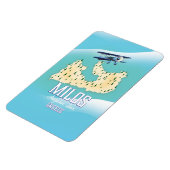 Milos, de Grieks-eilandkaart-reisposterkunst. Magneet (Linkerzijde)