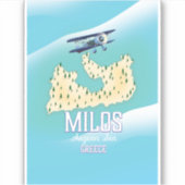 Milos, de Grieks-eilandkaart-reisposterkunst. Sticker (Voorkant)
