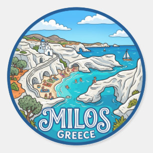 Milos Eiland, Sarakiniko Strand Griekenland Ronde Sticker