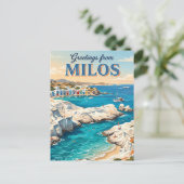 Milos Griekenland Briefkaart (Staand voorkant)