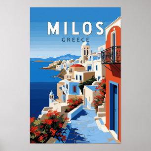 Milos Griekenland Reizen Kunst Vintage Poster