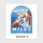 Milos Griekenland Reizen Kunst Vintage Sticker (Vel)