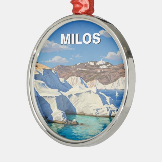 Milos Griekenland Reizen Metalen Ornament (Links)