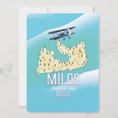 Milos, Grieks eiland Kaart reisposter kunst. (Achterkant)