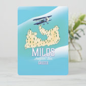 Milos, Grieks eiland Kaart reisposter kunst. (Staand voorkant)