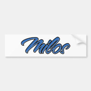 Milos Name blue Aufkleber Sticker Autoaufkleber